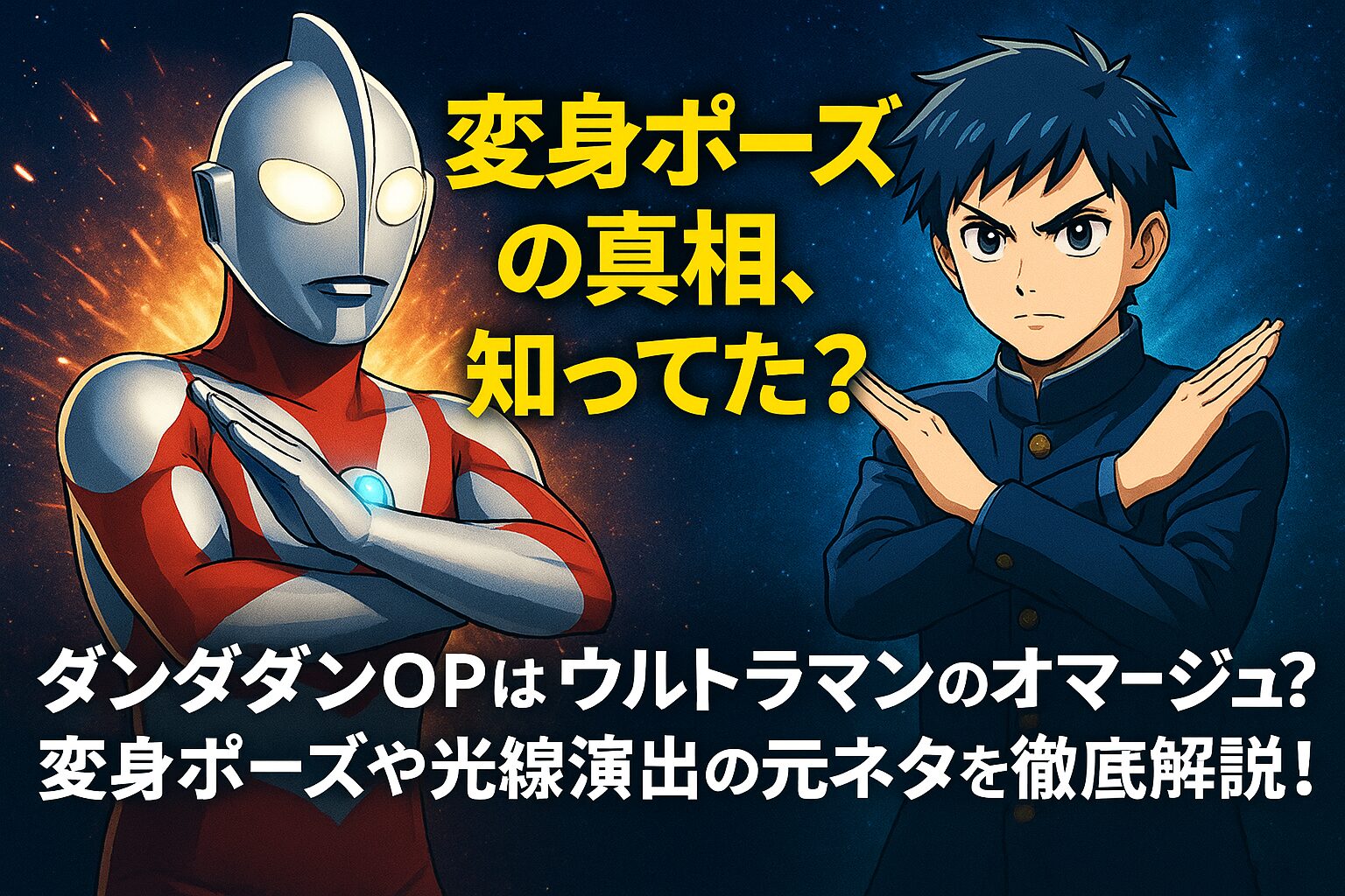 ダンダダンOPはウルトラマンのオマージュ？変身ポーズや光線演出の元ネタを徹底解説！