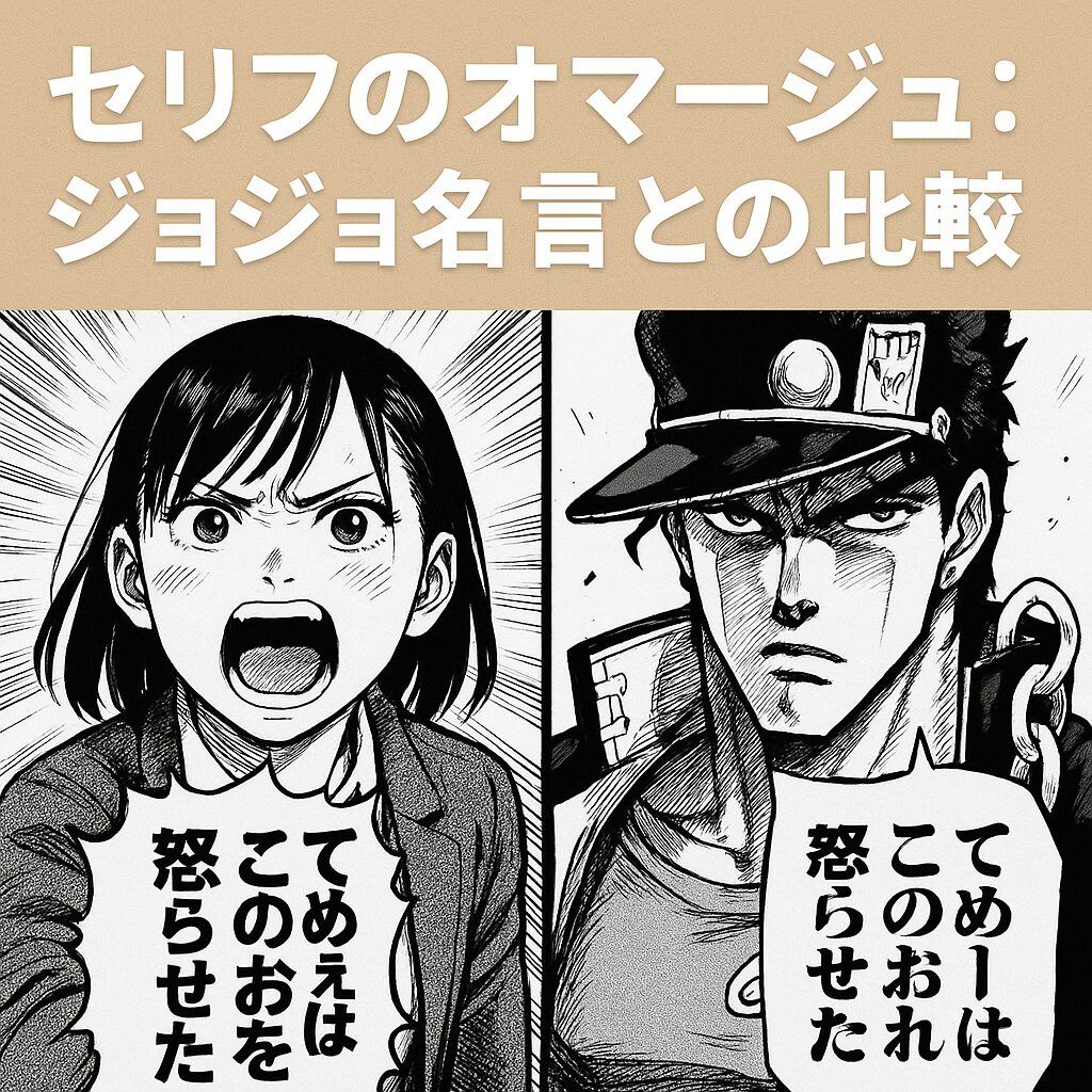 セリフのオマージュ:ジョジョ名言との比較